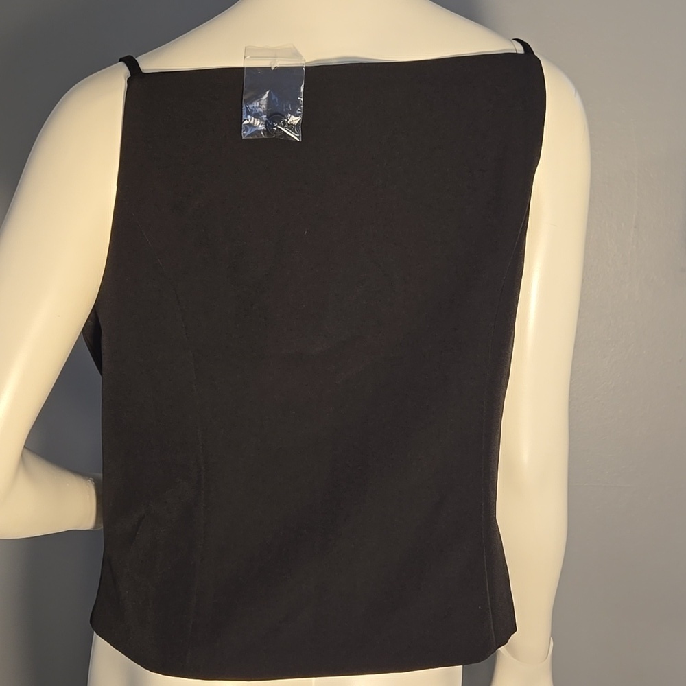 Sincerely Jules Women's Button Up Black Spaghetti Strap Lined Vest Size Large - Picture 3 of 9